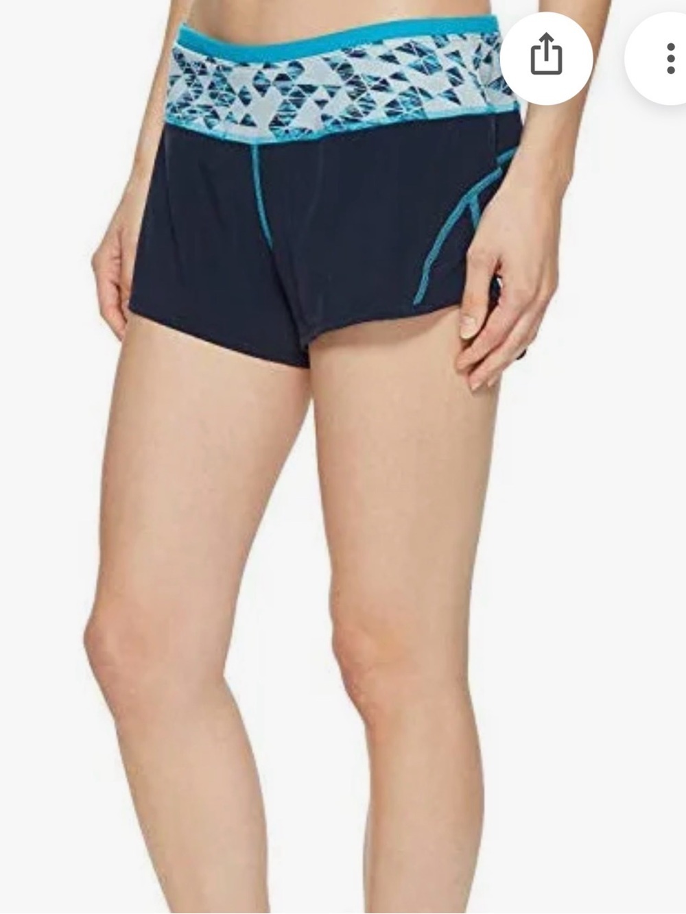 Smartwool PhD Merino Wool Lined Running Shorts NWT Navy Blue Printed Waist M